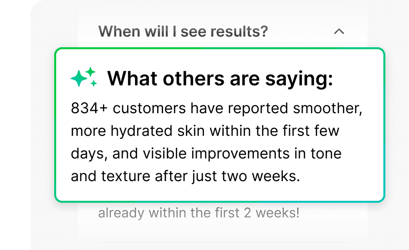 FAQ answer enriched with customer review summary