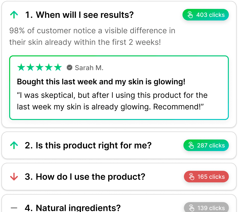 Optimized FAQ — sorted by engagement with review enrichment