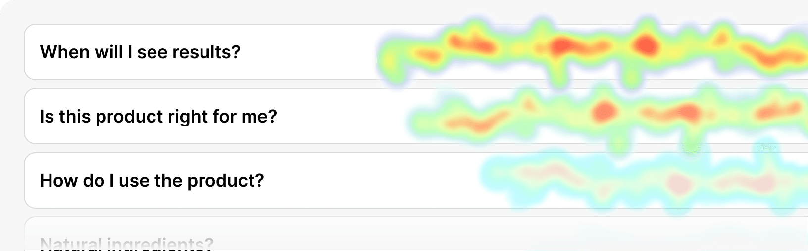 FAQ heatmap showing customer click patterns